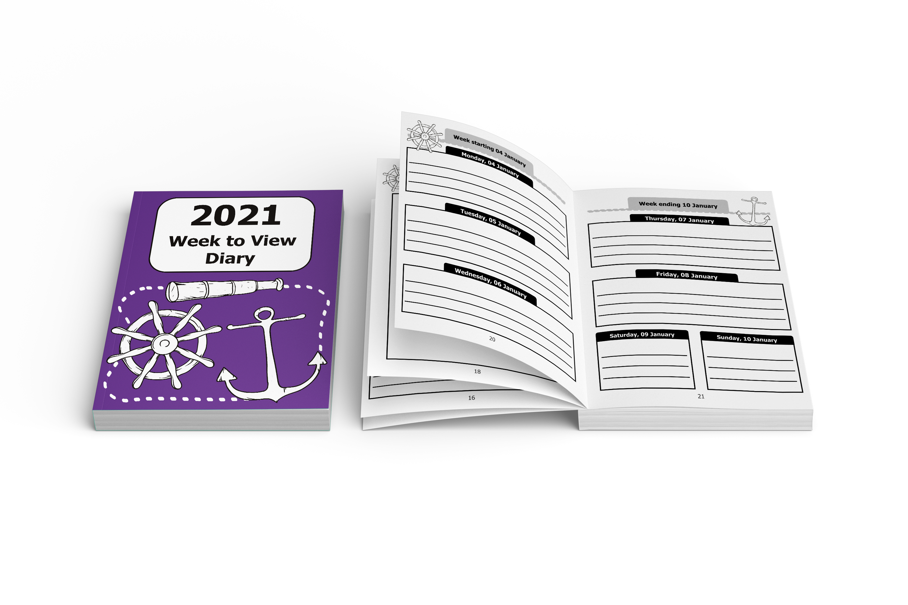 Large Print Publications 2021 large print diary mariner design